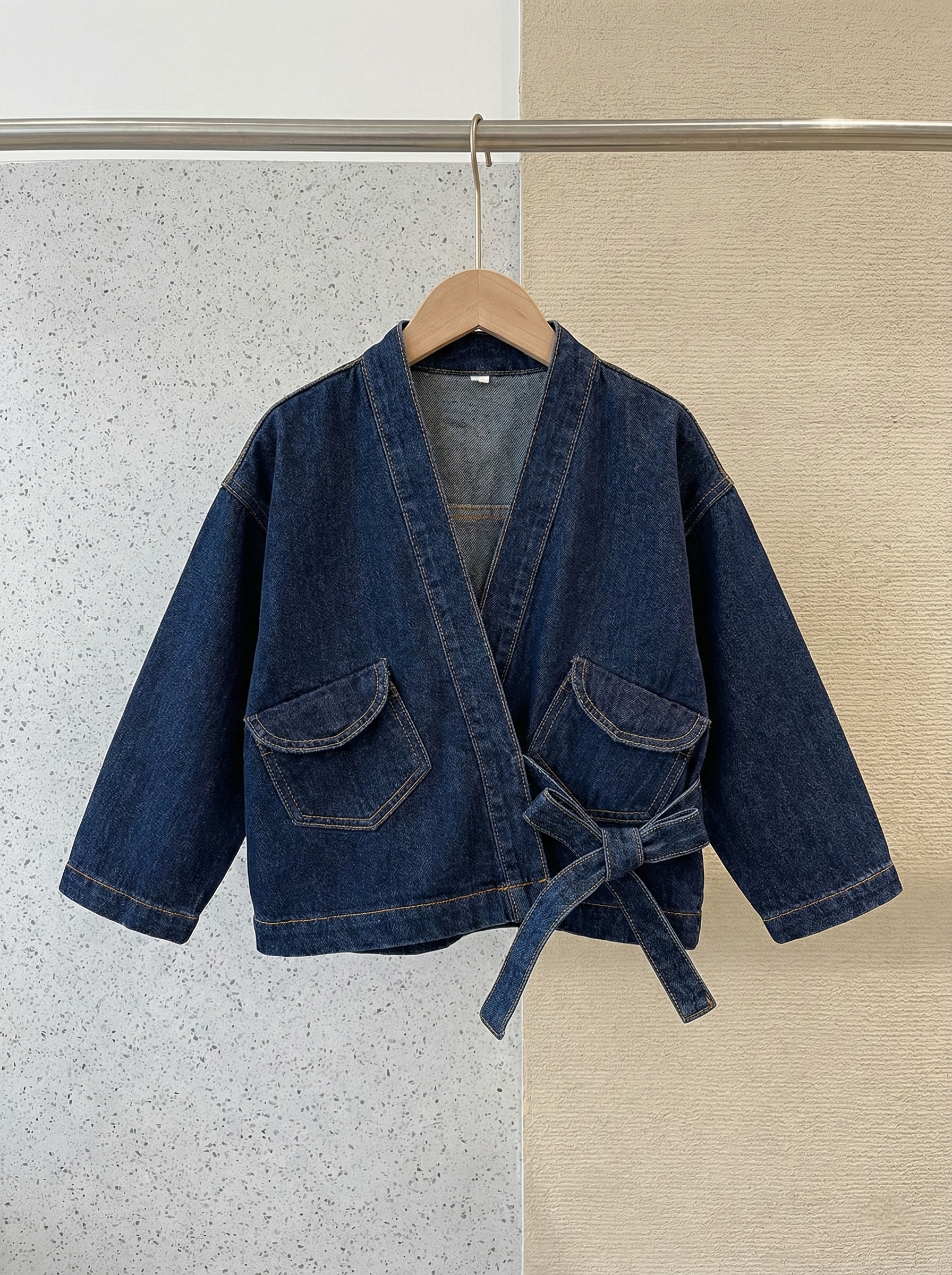 Oplus_16908288 The Belted Denim Chore Kimono - Image 1