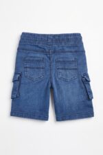 TOY STORY Navy Blue Knit Denim Shorts - Image 5